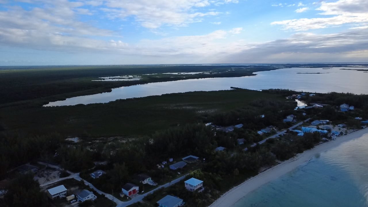 Aerial view of Casuarina Point and the famous bone fishing flats