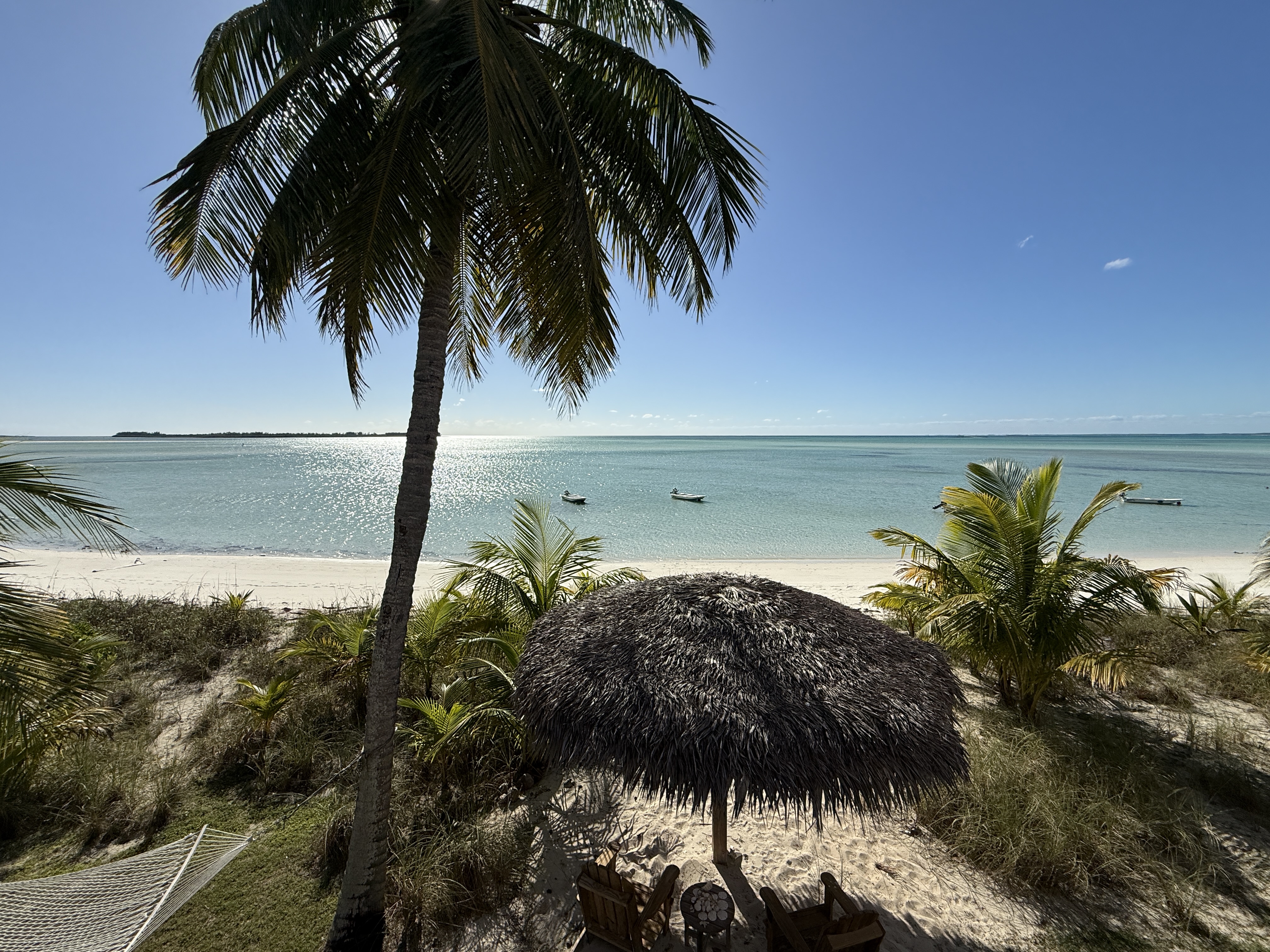 View of the Abaco Palms beach from the main deck