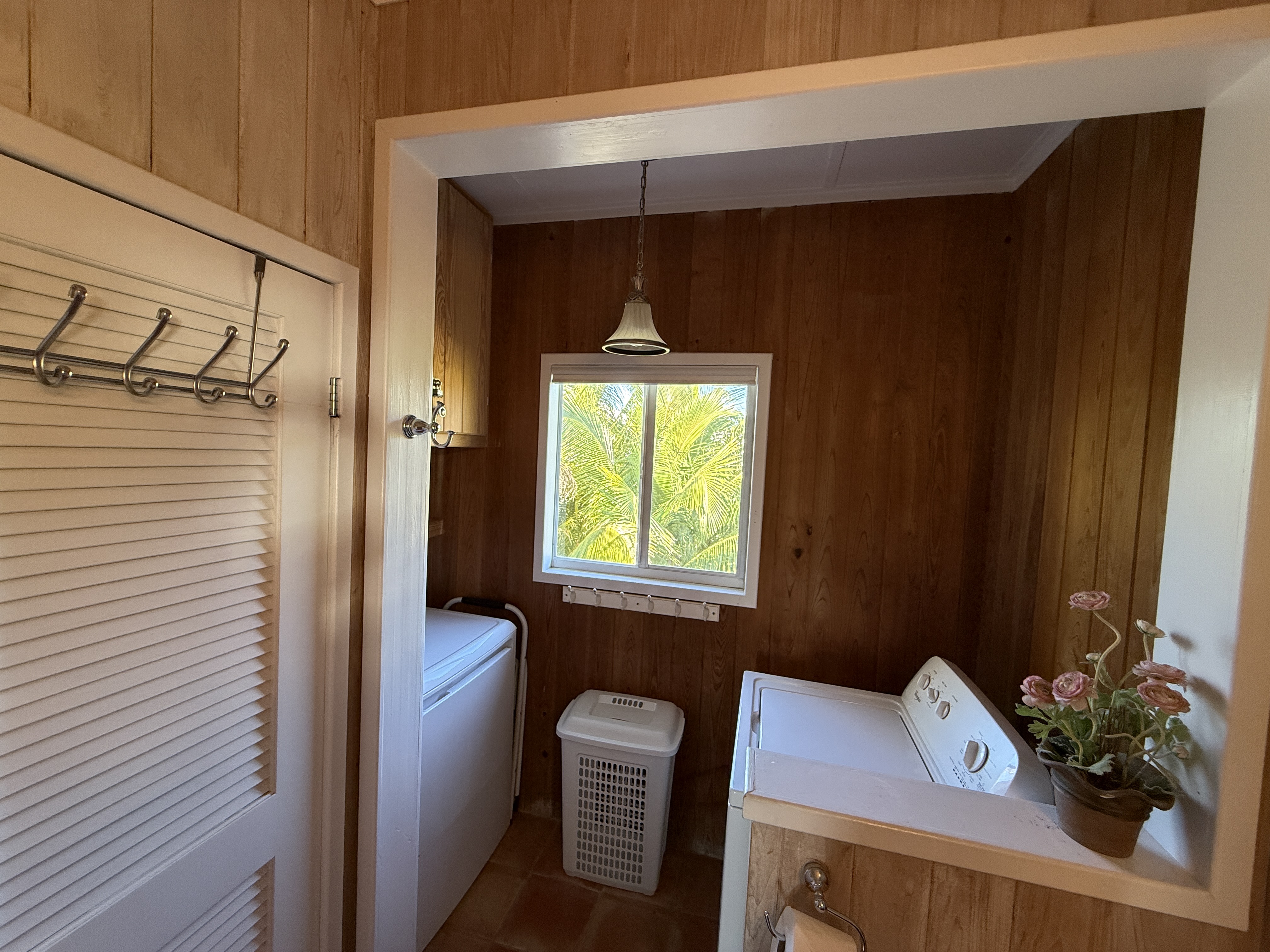 Calypso has a full size washer and dryer in the main floor bathroom