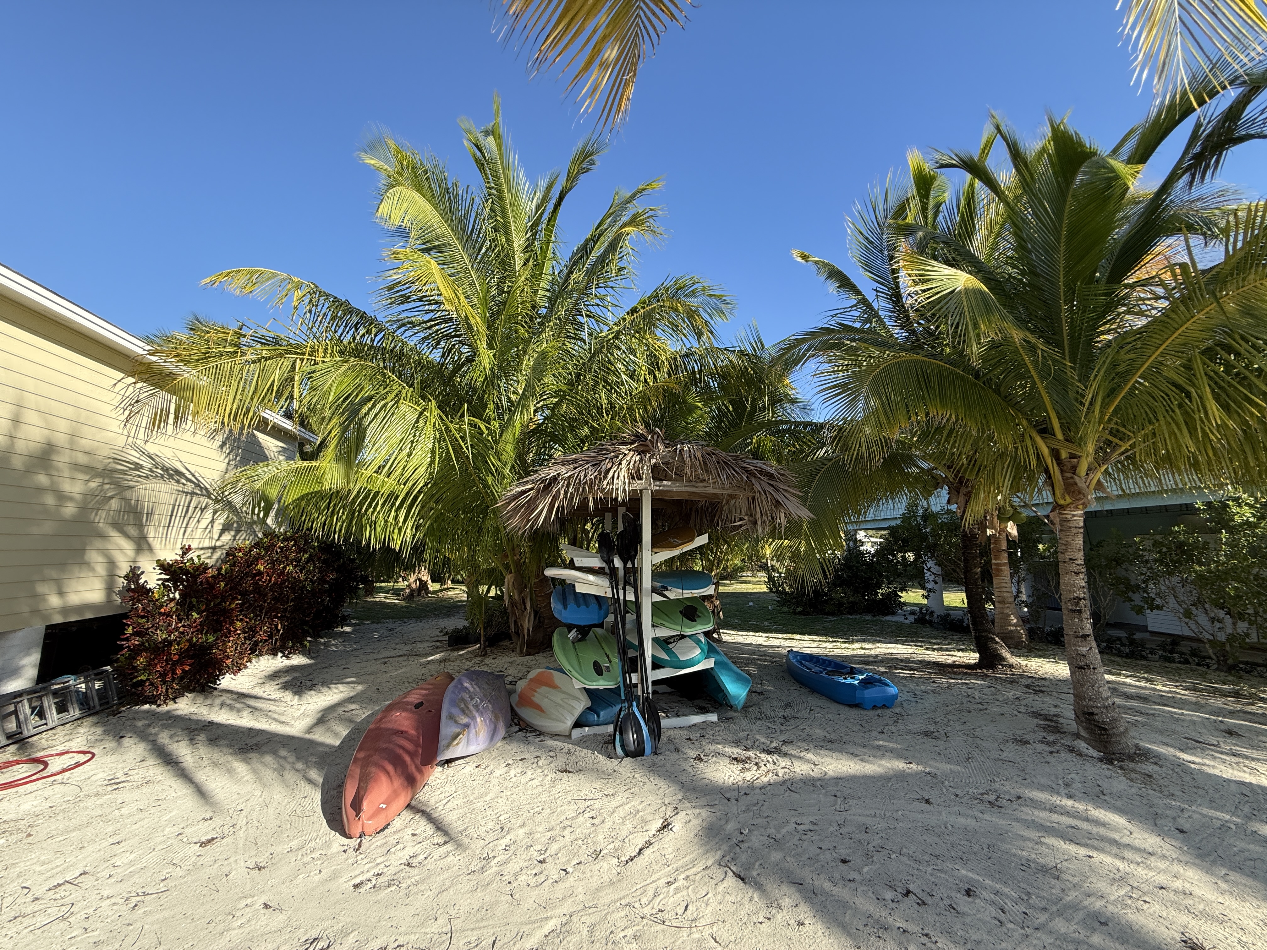 Paddle Boards and Kayaks on the rack between Kokomo and Calypso are shared by the 2 houses.