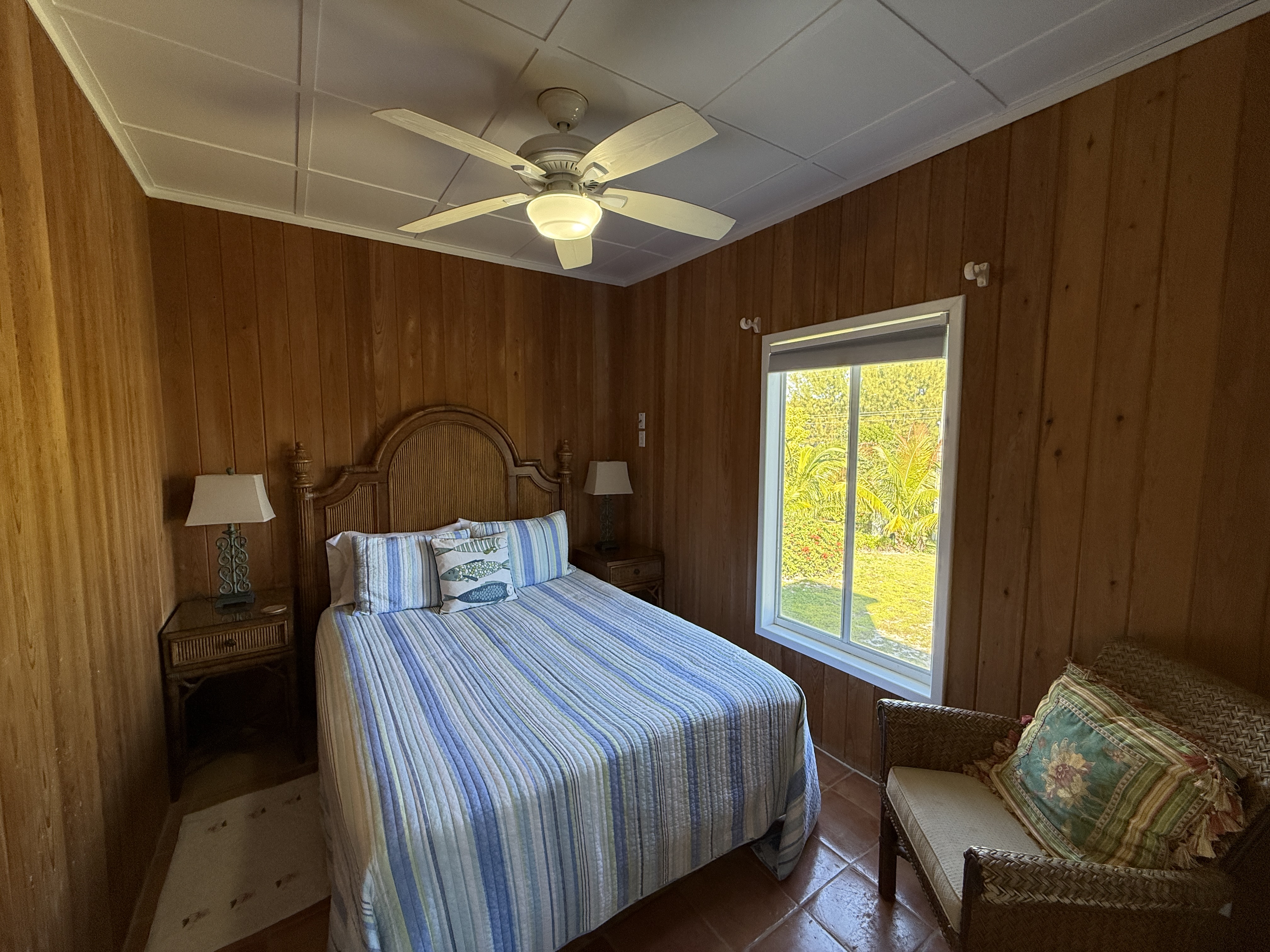 Cozy Queen Bedroom (Downstairs) with a garden view