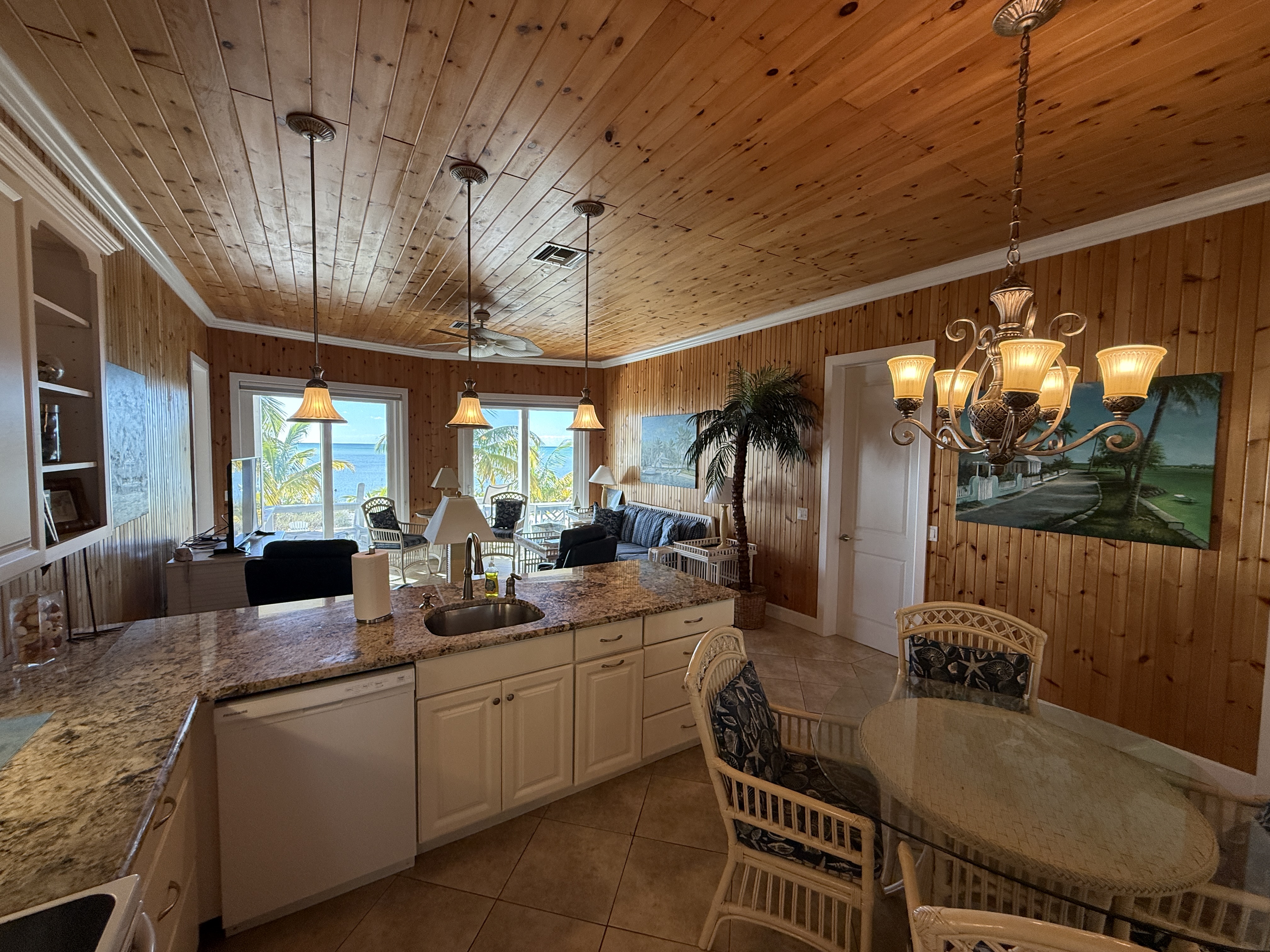 Open great room with spacious kitchen and a beautiful view