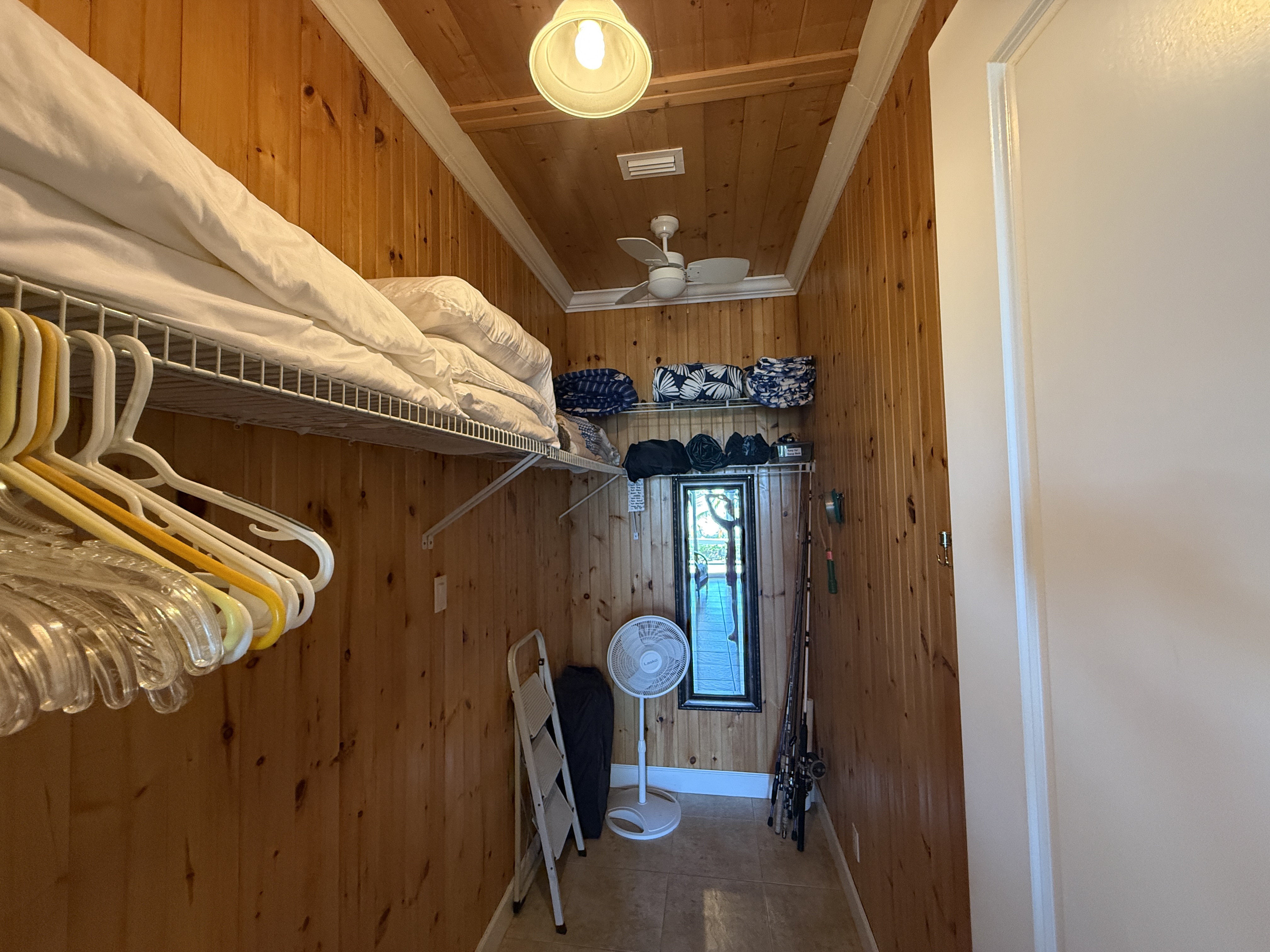 West Master Suite walk-in closet with space for a full size blowup bed, or 'Pack n Plays' for little ones