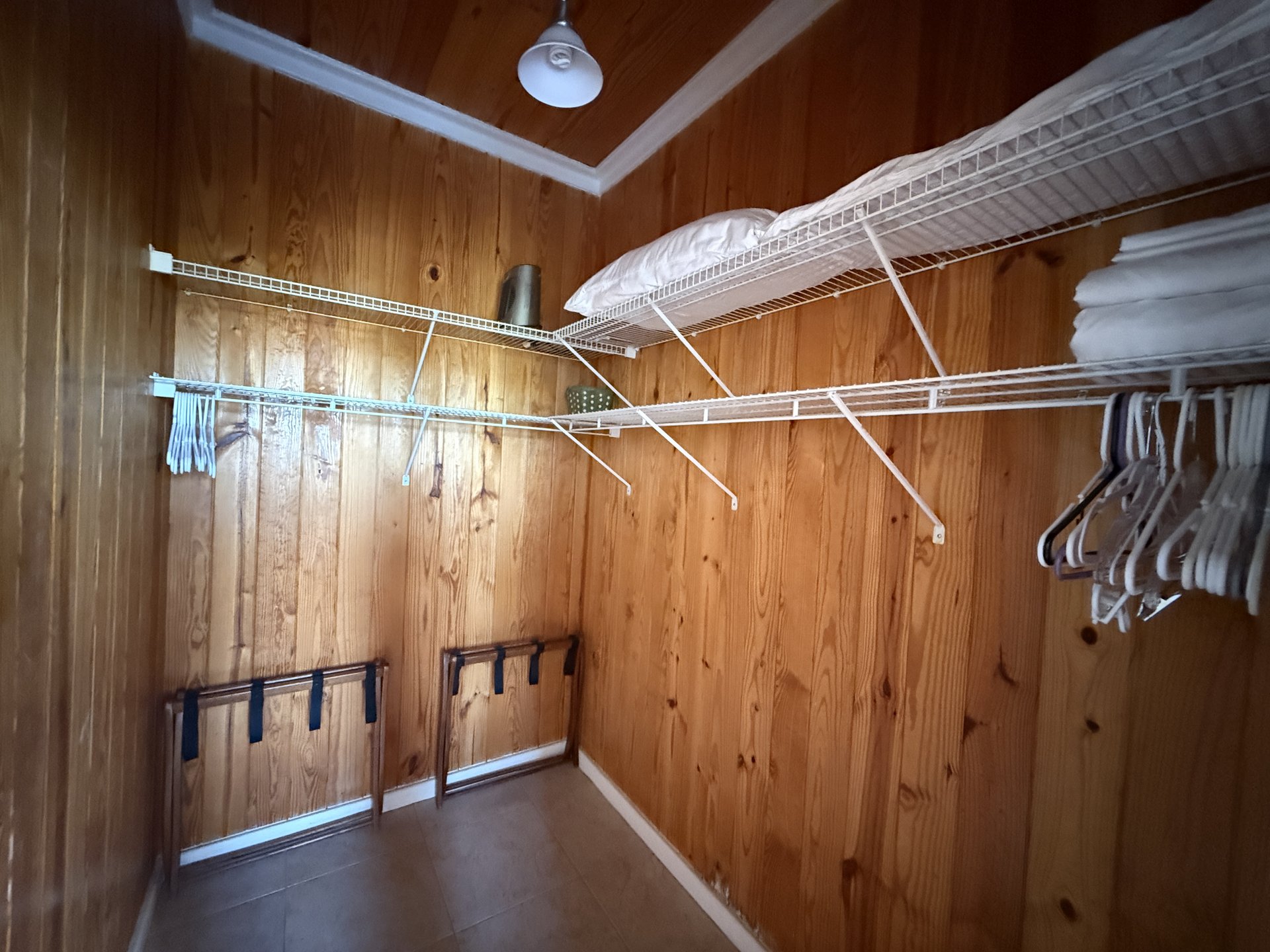 East Master Suite spacious walk-in closet with room for a 'pack and play' for little ones