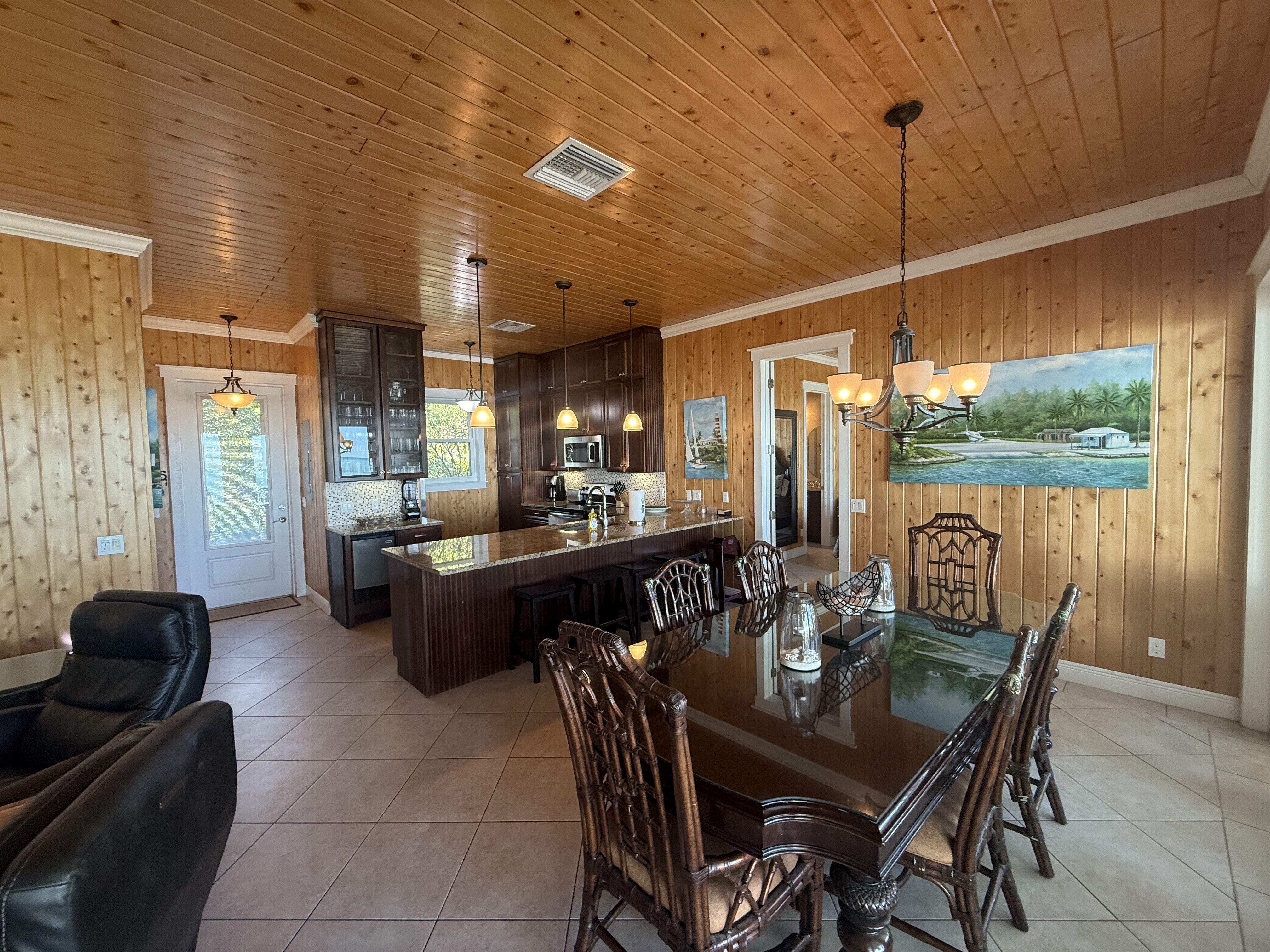 Spacious kitchen and dining area of Camp David