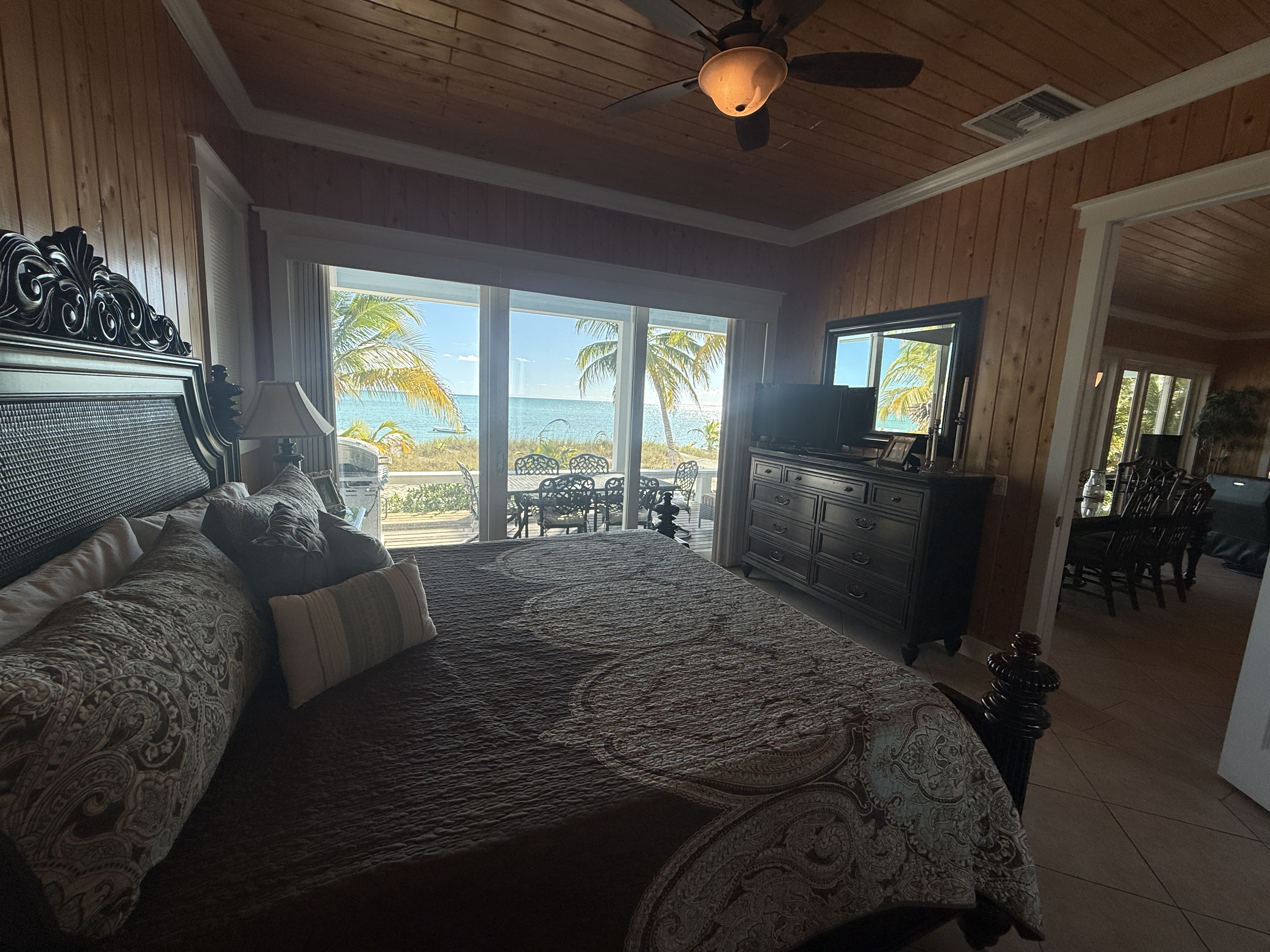 East Master wide view with TV and great room access