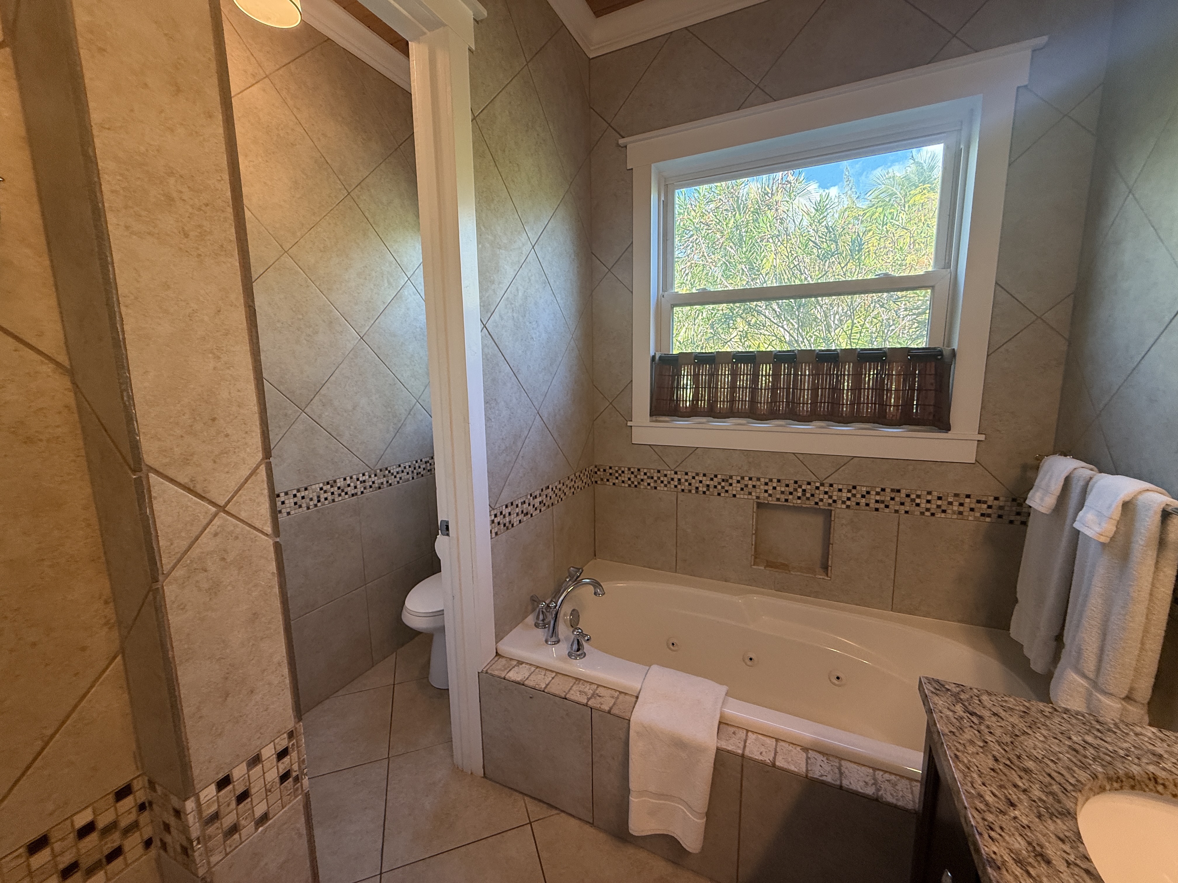 East Master with large tub and separate water closet