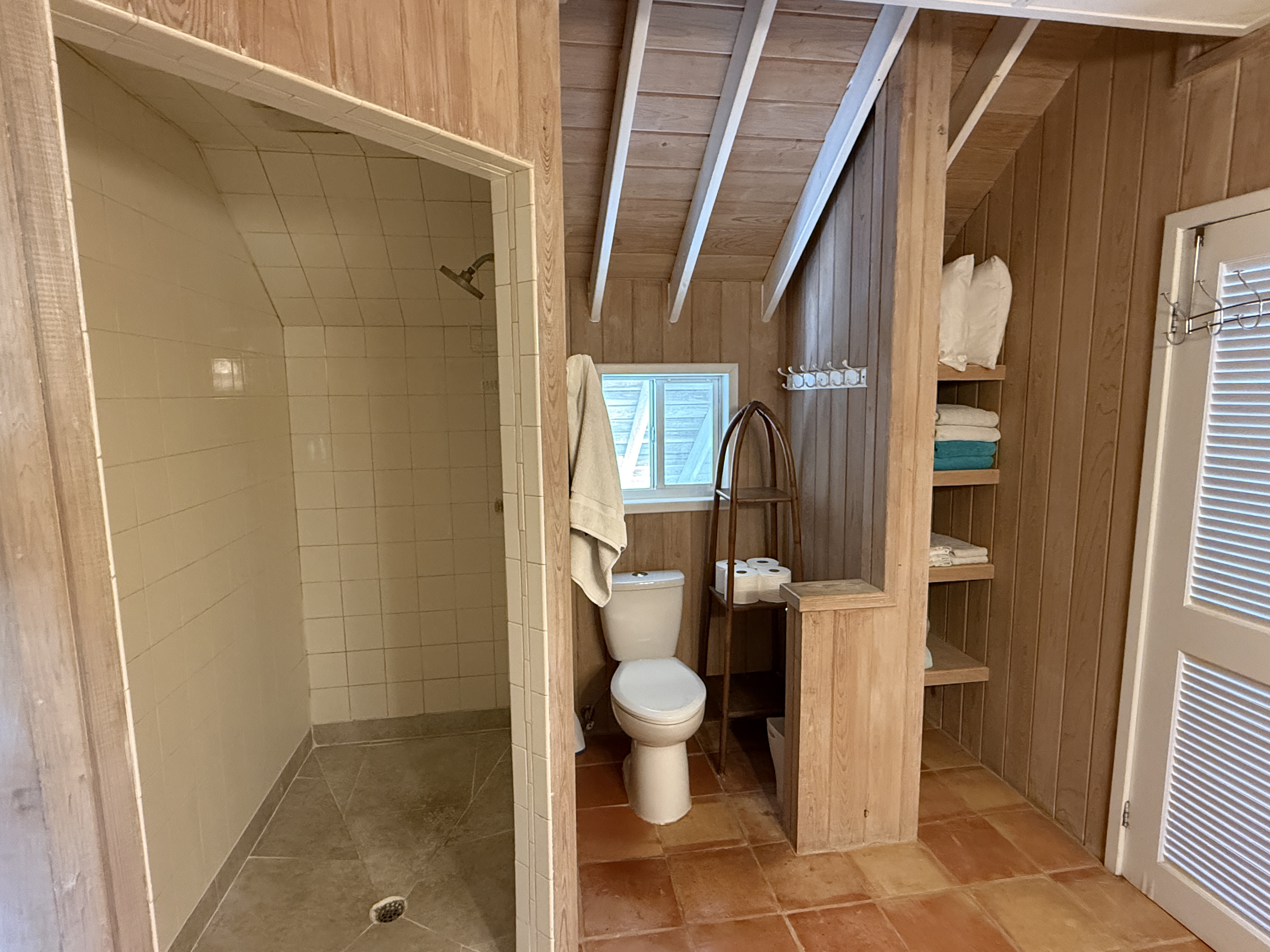 Top floor bathroom with walk in shower
