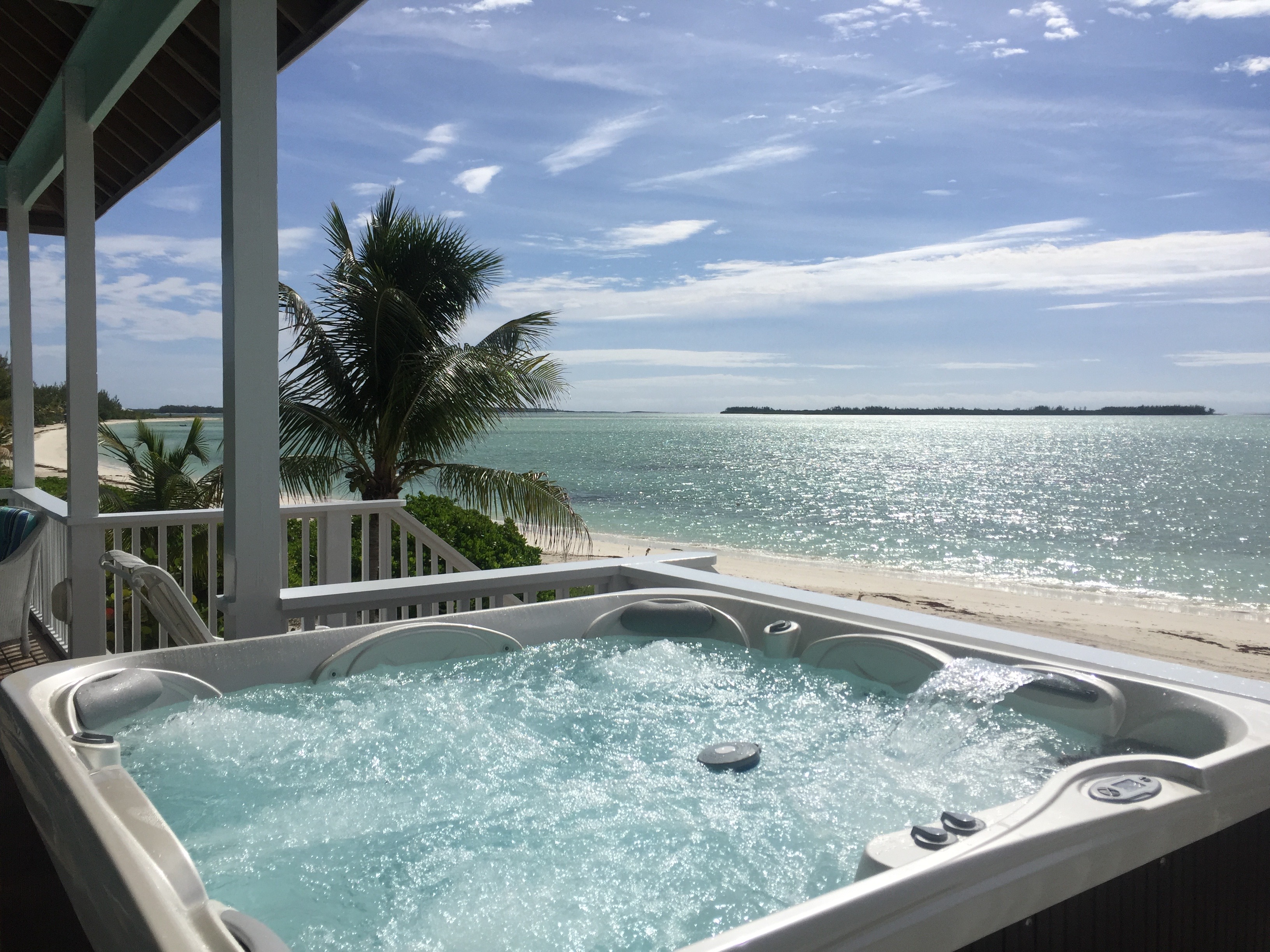 The hot tub at Calypso - view to the east