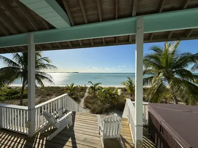 Looking out the door toward the water