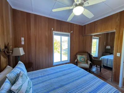 Queen Bedroom (Downstairs) with a garden view