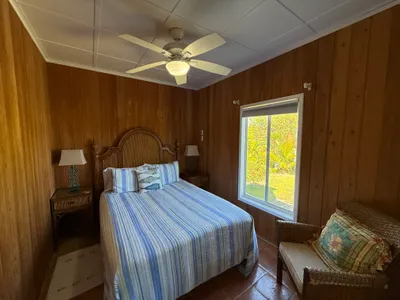 Cozy Queen Bedroom (Downstairs) with a garden view