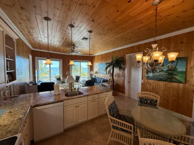 Open great room with spacious kitchen and a beautiful view