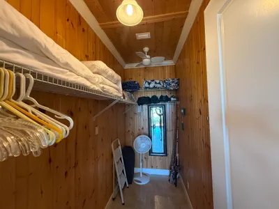 West Master Suite walk-in closet with space for a full size blowup bed, or 'Pack n Plays' for little ones