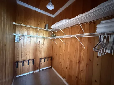 East Master Suite spacious walk-in closet with room for a 'pack and play' for little ones