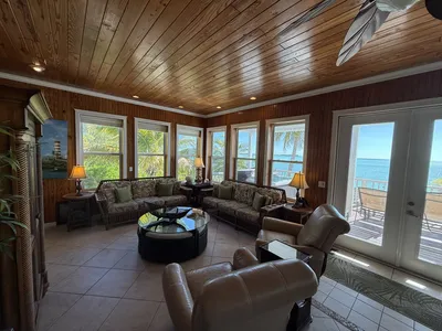 Comfortable seating in the spacious living room area