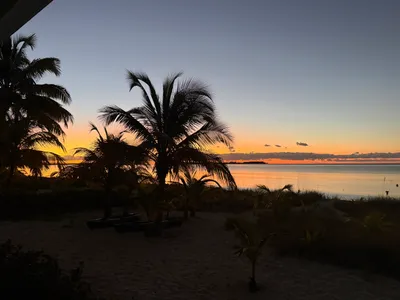 Golden sunrise reflecting in the calm ocean