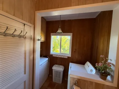 Full size washer and dryer in the Main Floor Bath