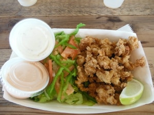 And THIS is the FRESH cracked conch! I like mine with Conch Fritter Sauce, but it is often served with tartar sauce.