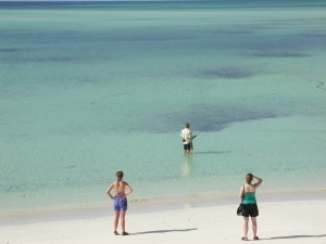Bone fishing in front of Abaco Palms - with an audience!