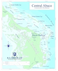 This map of Central Abaco includes the most visited Out Islands of The Abacos.