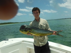 Stephen with a Bull Mahi - the big fish of the day!