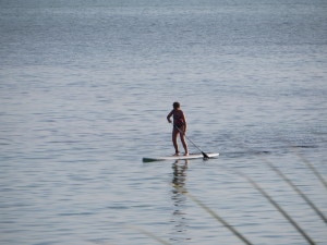 Paddle boarding is very popular!