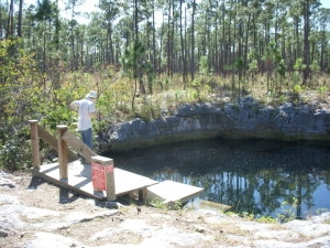 Daniel checking out Sawmill Sink - the Archaeological site that was the main hole explored and documented by National Geographic.