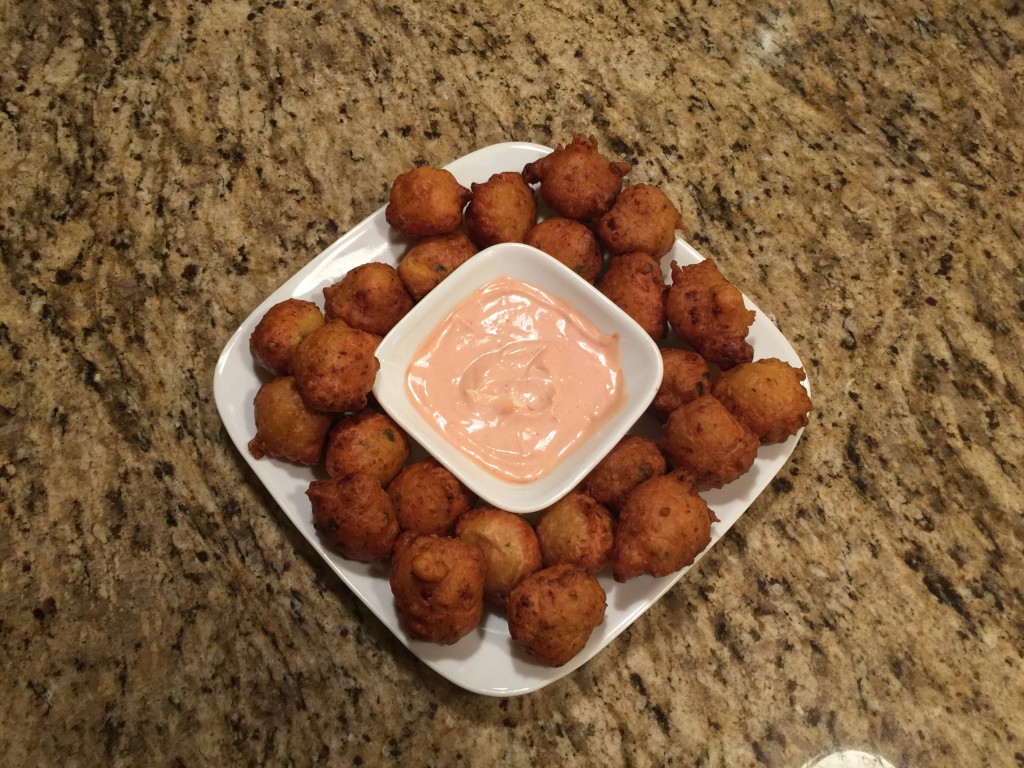 Conch Fritters - hot from the fryer! - with Dipping Sauce